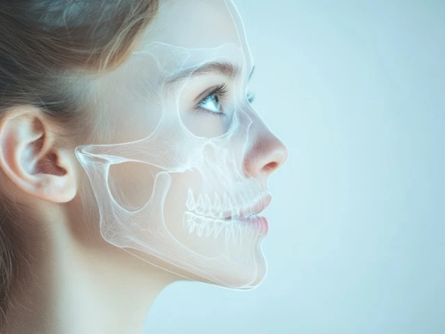 mascella in trasparenza su viso donna